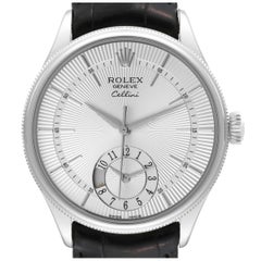 Rolex Montre Cellini automatique à double fuseau en or blanc pour hommes 50529