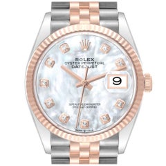 Rolex Datejust Mother of Pearl Diamond Dial Steel Rose Gold Mens Watch 126231