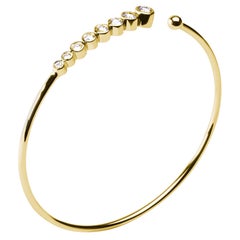 Alex Jona White Diamond 18 Karat Yellow Gold Bangle Bracelet