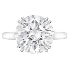GIA Certified 10.10 Carat Round Brilliant Cut Diamond Platinum Ring