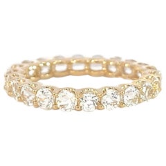 Classic 14k Gelbgold 2,95 Karat Rund Topas Eternity Band Ring