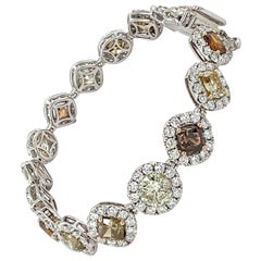 Natural 21.98 carat Multi color Diamond  Bracelet 