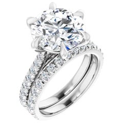 5 carat round accented engagement ring