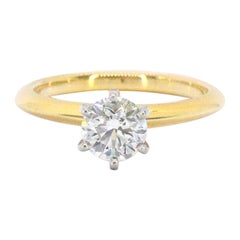 Tiffany & Co - The Tiffany setting ring avec couronne en platine et un diamant de taille brillant 