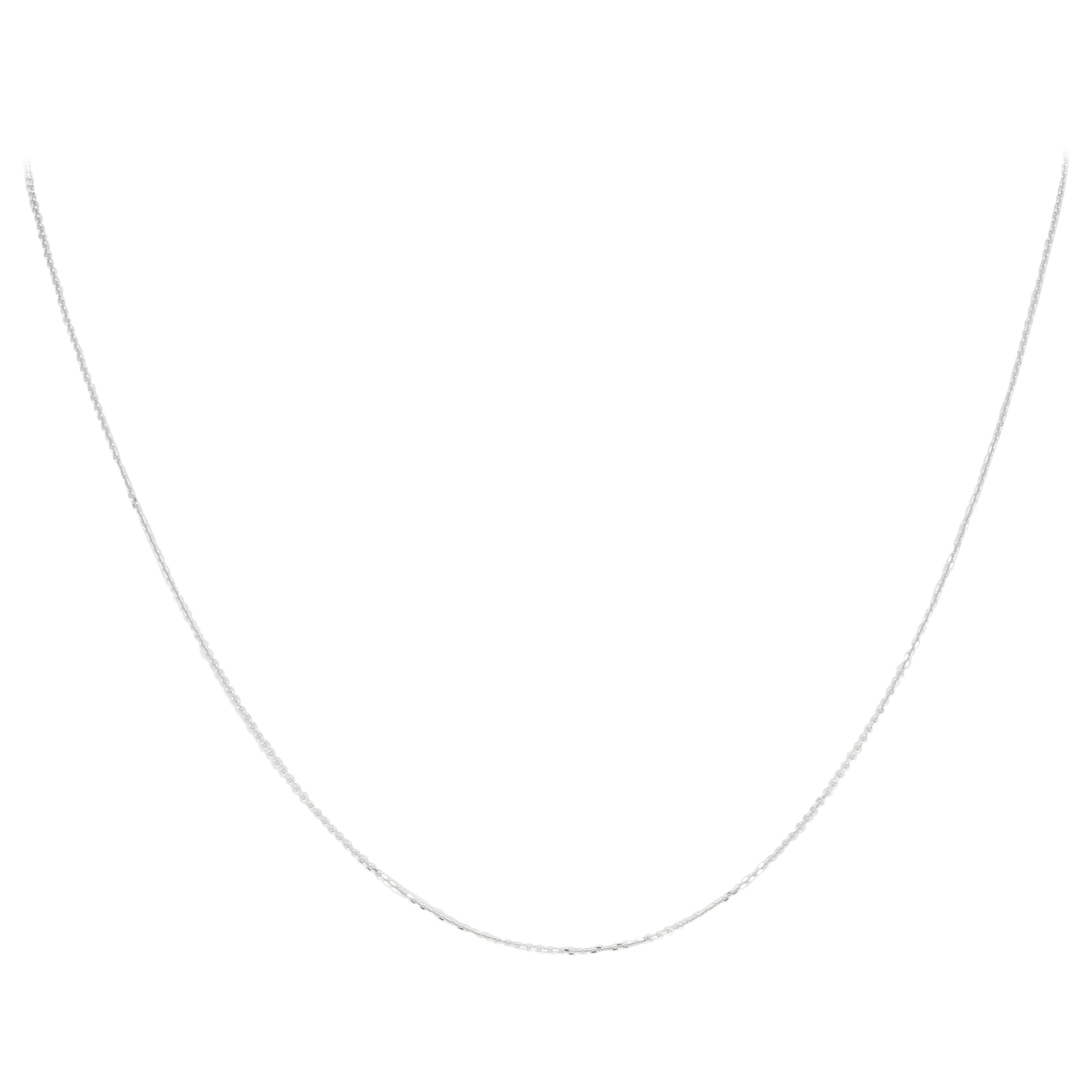 Halskette aus Weißgold mit Diamantschliff-Kabelkette 20" - 14k Italien