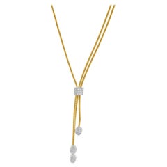 Used Marco Bicego 18 Karat Yellow & White Diamond Lariat Necklace