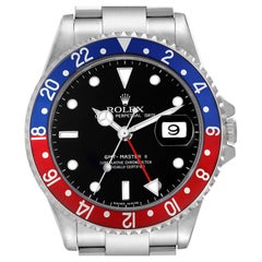 Used Rolex GMT Master II Blue Red Pepsi Error Dial Steel Mens Watch 16710 Box Papers