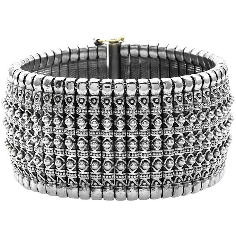 Konstantino Hera Wide Sterling Cuff Bracelet For Sale