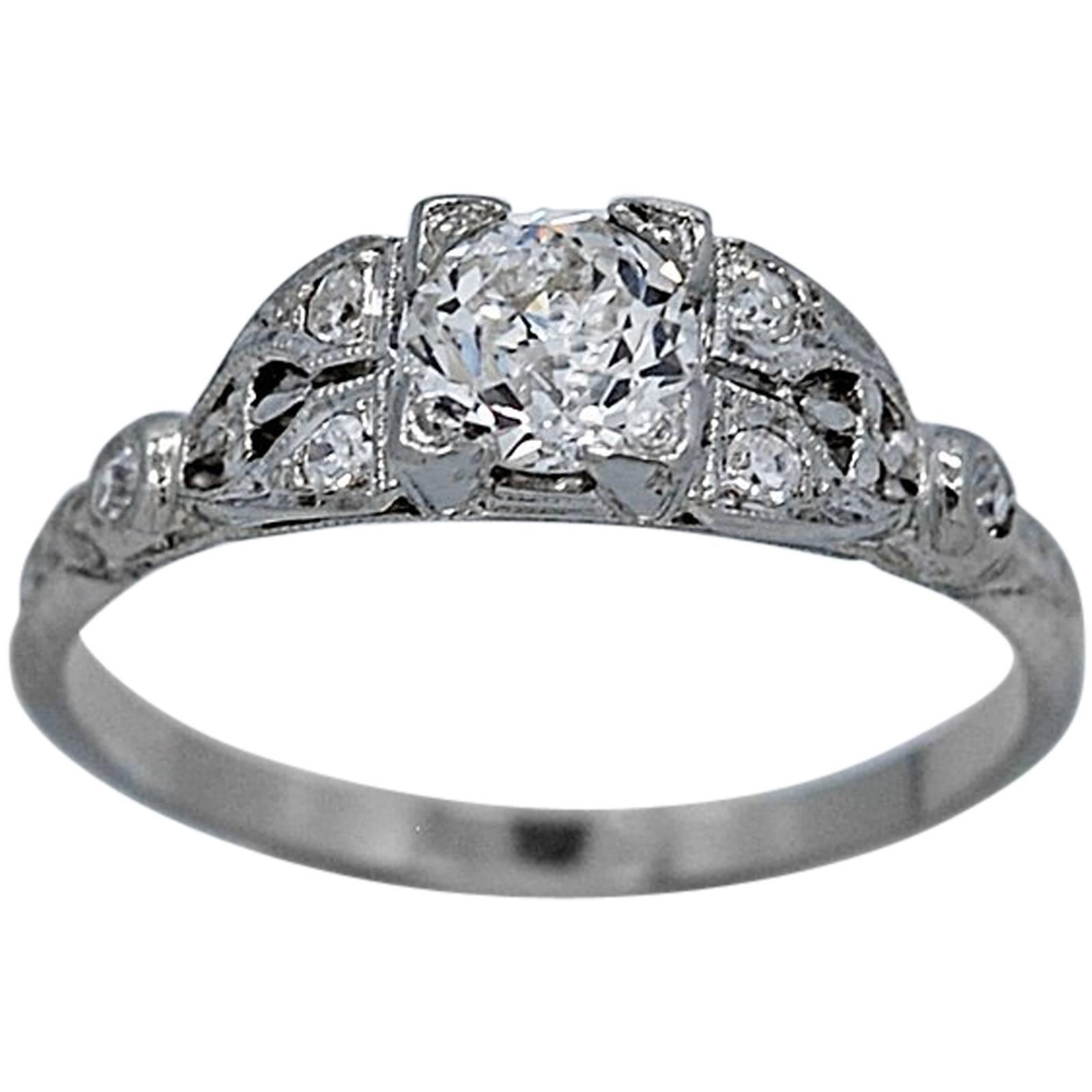 Antique .50 carat Diamond Gold Engagement Ring 