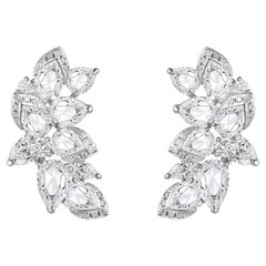 HARAKH Clous d'oreilles en diamants naturels incolores brillants et roses de 2 5/8 carats