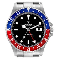 Used Rolex GMT Master II Blue Red Pepsi Bezel Error Dial Steel Mens Watch 16710