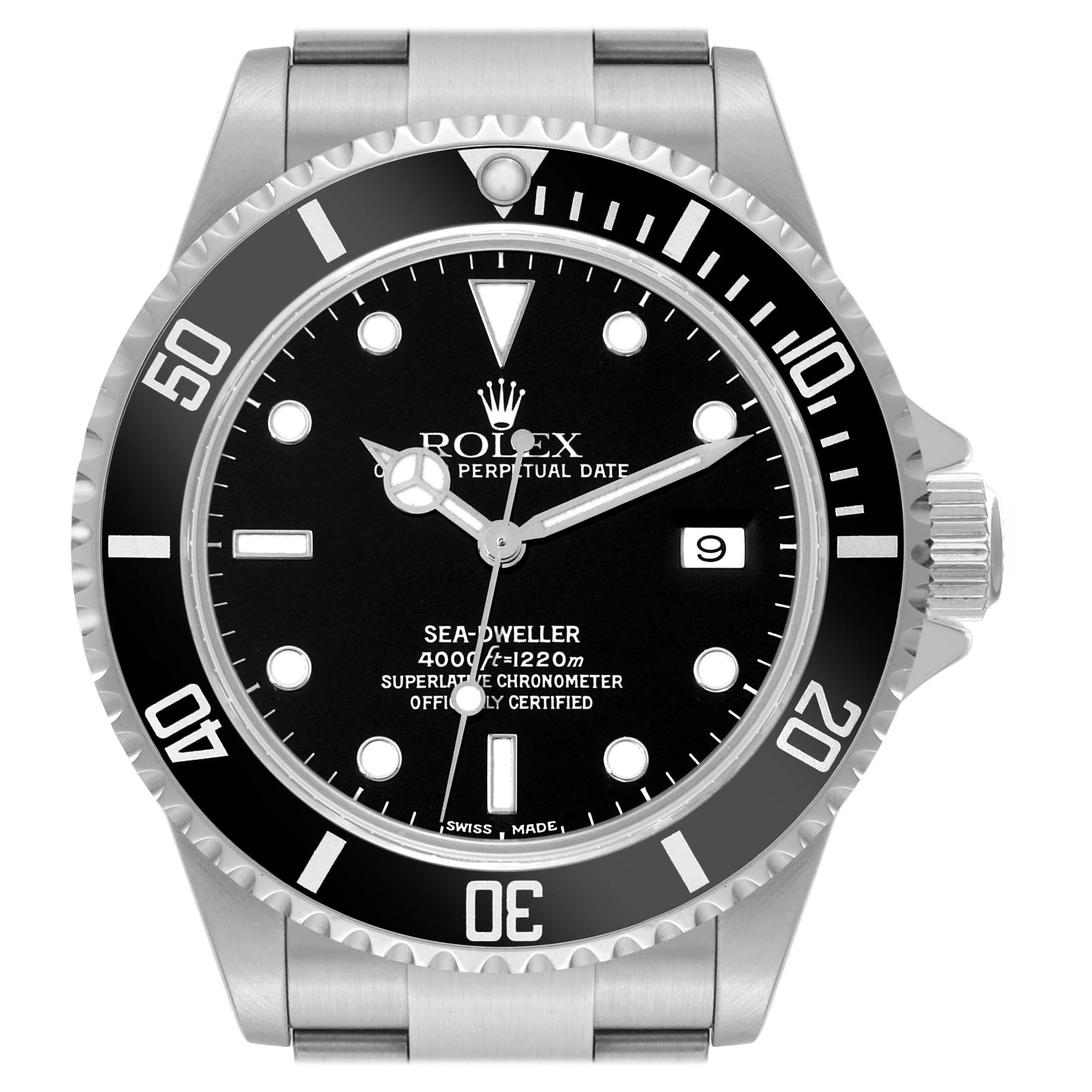 Rolex Seadweller 4000 Black Dial Steel Mens Watch 16600 For Sale