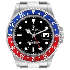 Rolex GMT Master II Blue Red Pepsi Bezel Steel Mens Watch 16710