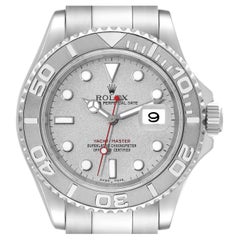 Used Rolex Yachtmaster Platinum Dial Bezel Steel Mens Watch 16622