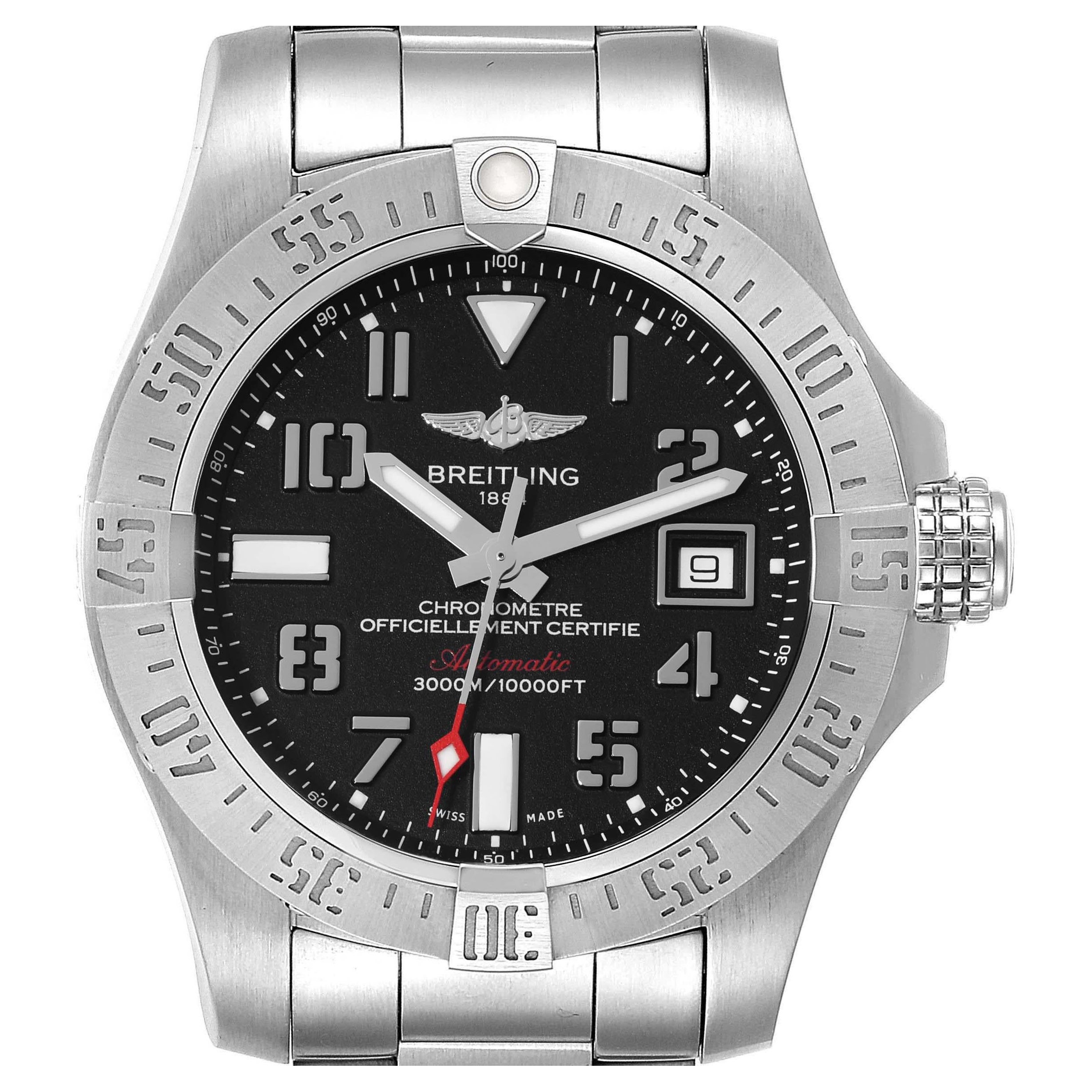 Breitling Aeromarine Avenger II 45 Seawolf Steel Mens Watch A17331 For Sale