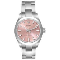 Used Rolex Oyster Perpetual Pink Dial Steel Ladies Watch 276200