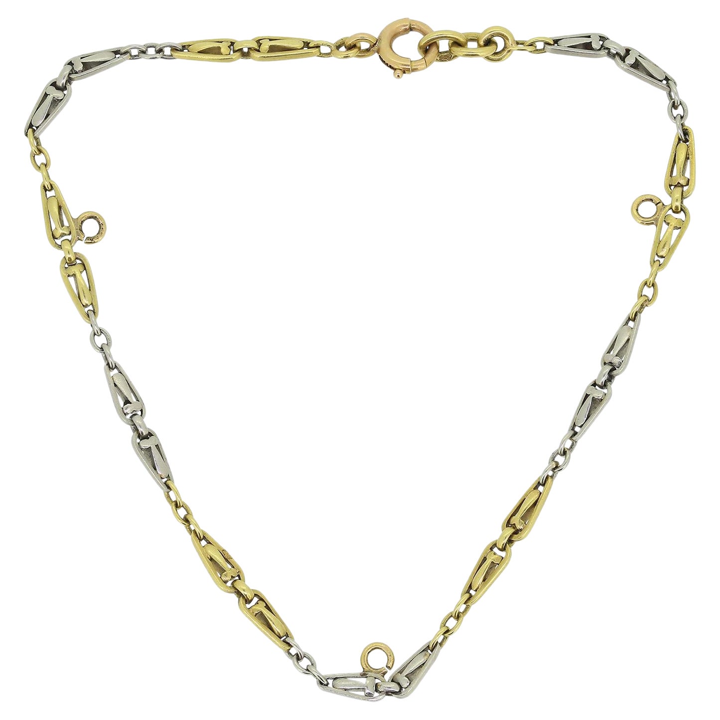 Vintage Plain Chain Charm Bracelet For Sale