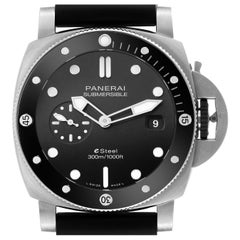 Used Panerai Submersible QuarantaQuattro Grigio Steel Mens Watch PAM01288 Unworn