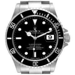 Rolex Submariner Date 40mm Black Dial Steel Mens Watch 16610