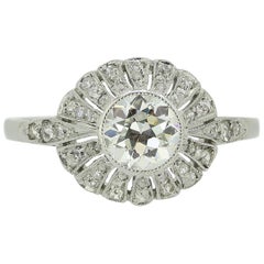 Used Art Deco 0.70 Carat Old Cut Diamond Ring