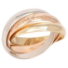 Vintage Cartier 18ct White, Yellow And Rose Gold Medium Les Must De Cartier Ring