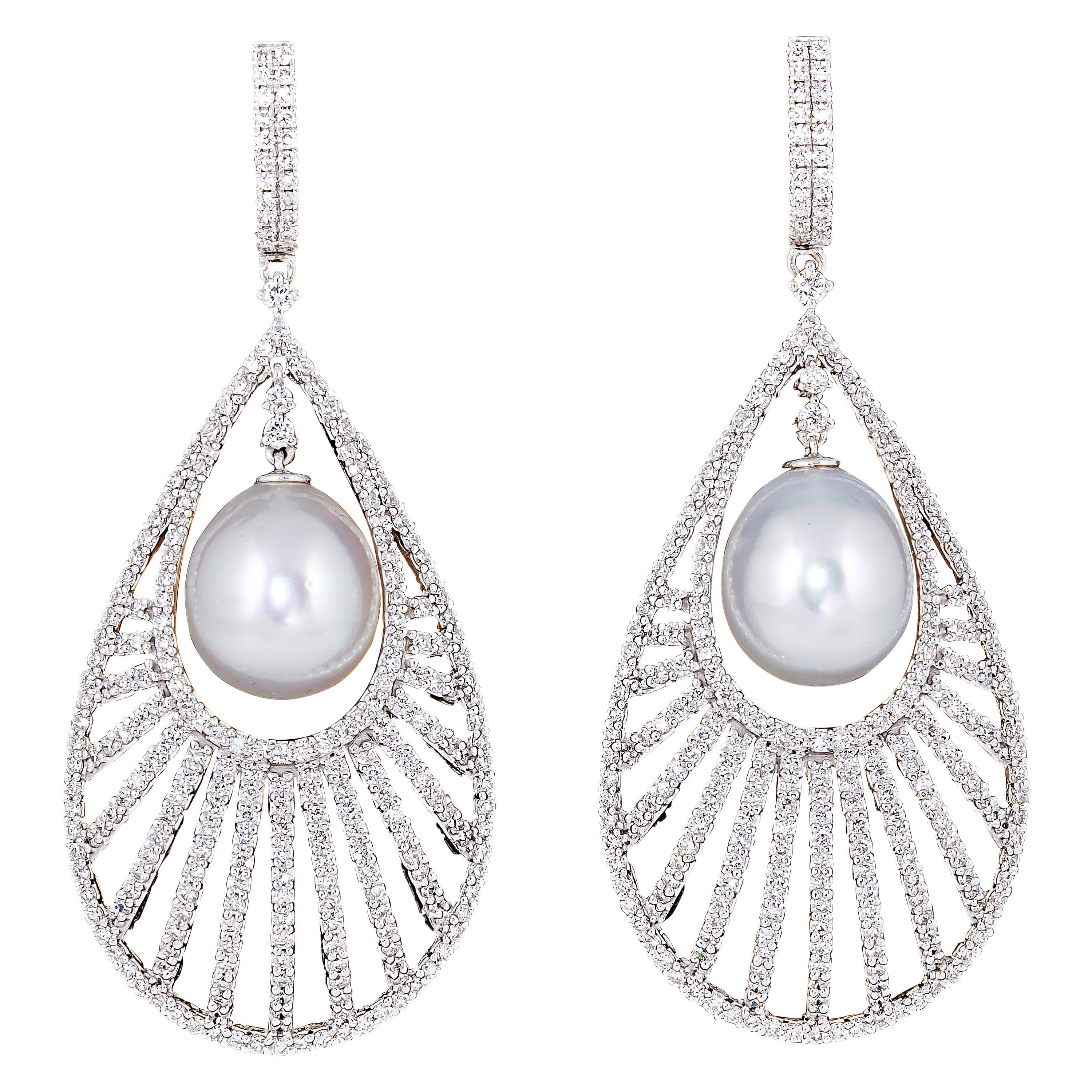 Diamond Scene Pearl Diamond Gold Fashion Earrings