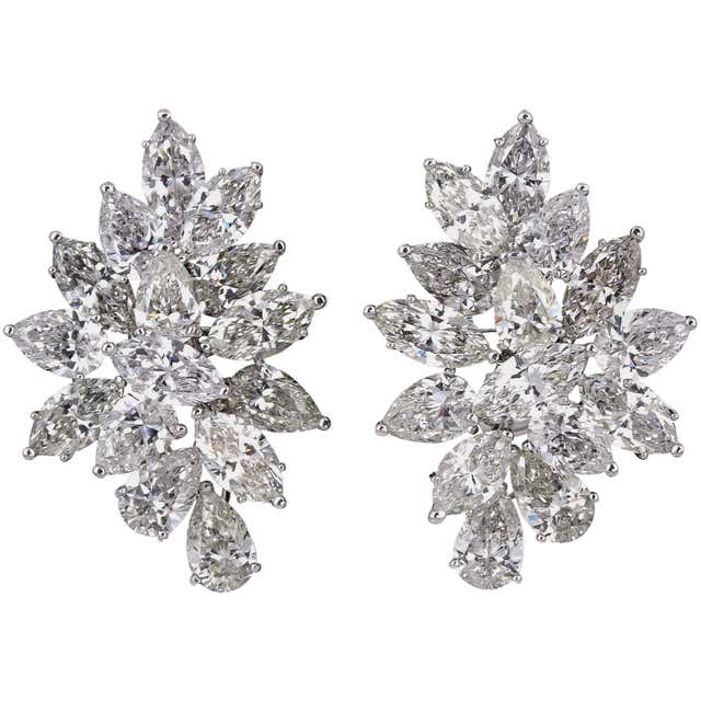 Diamond Cluster Earrings For Sale at 1stDibs | cluster earrings diamond ...