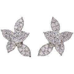 Classic Diamond Gold Cluster Earrings