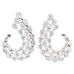 Diamond Scene Stunning Pear Shaped Diamond Gold Swirl Earrings