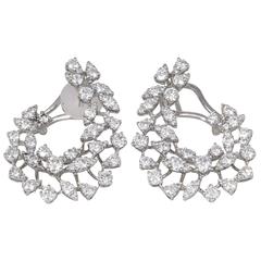 Diamond Scene 3.91 Carats Diamonds Gold Swirl Hoop Earrings 3