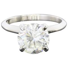 3.08 Carat Round Diamond Gold GIA Certified Solitaire Engagement Ring 8