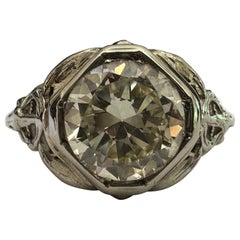 Art Deco 1,46-karätiger Diamant Solitär-Ring 