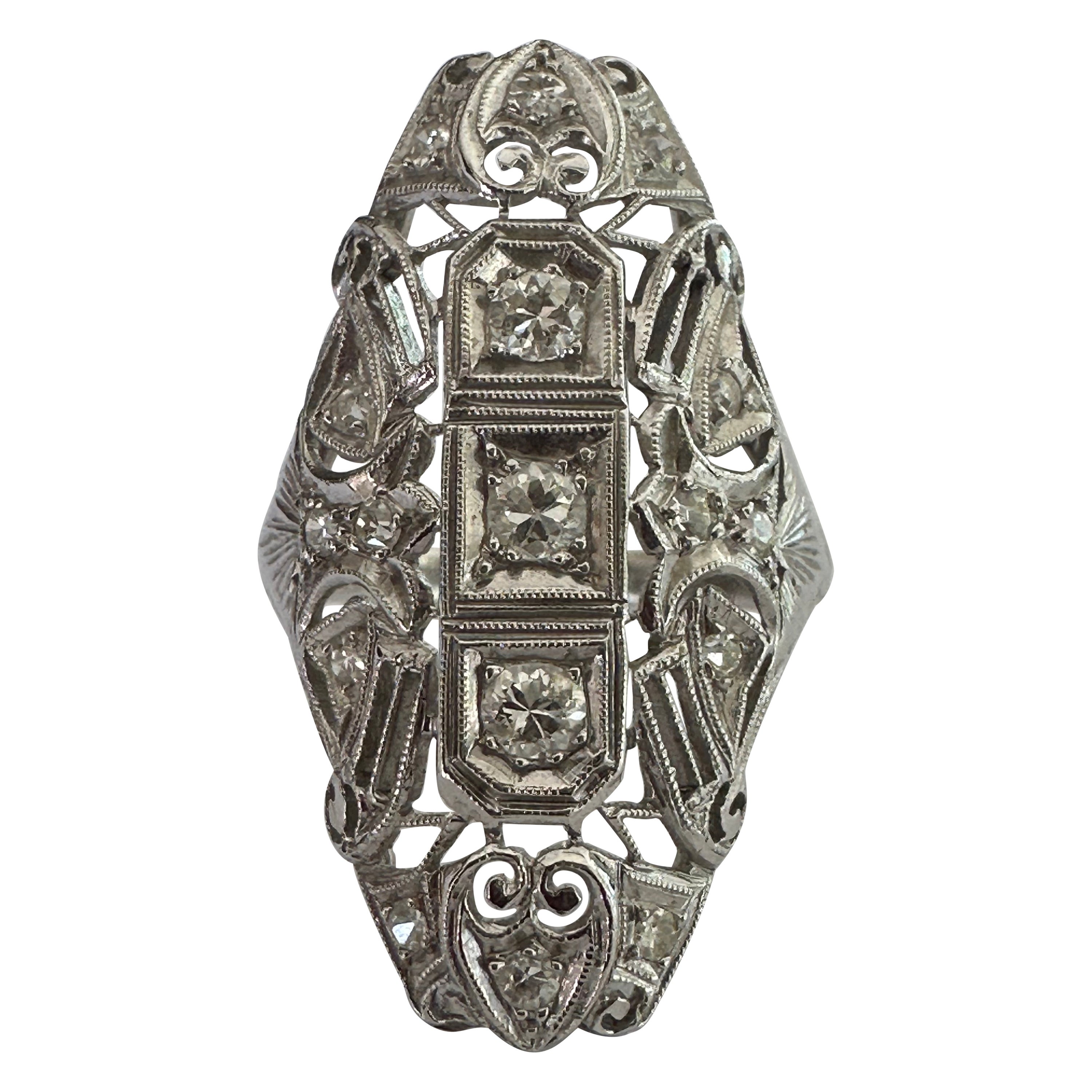 Art Deco Diamond Dinner Ring