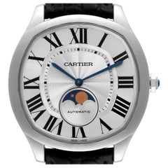 Montre pour hommes Cartier Drive Silver Dial Moonphase Steel WSNM0008 avec papiers