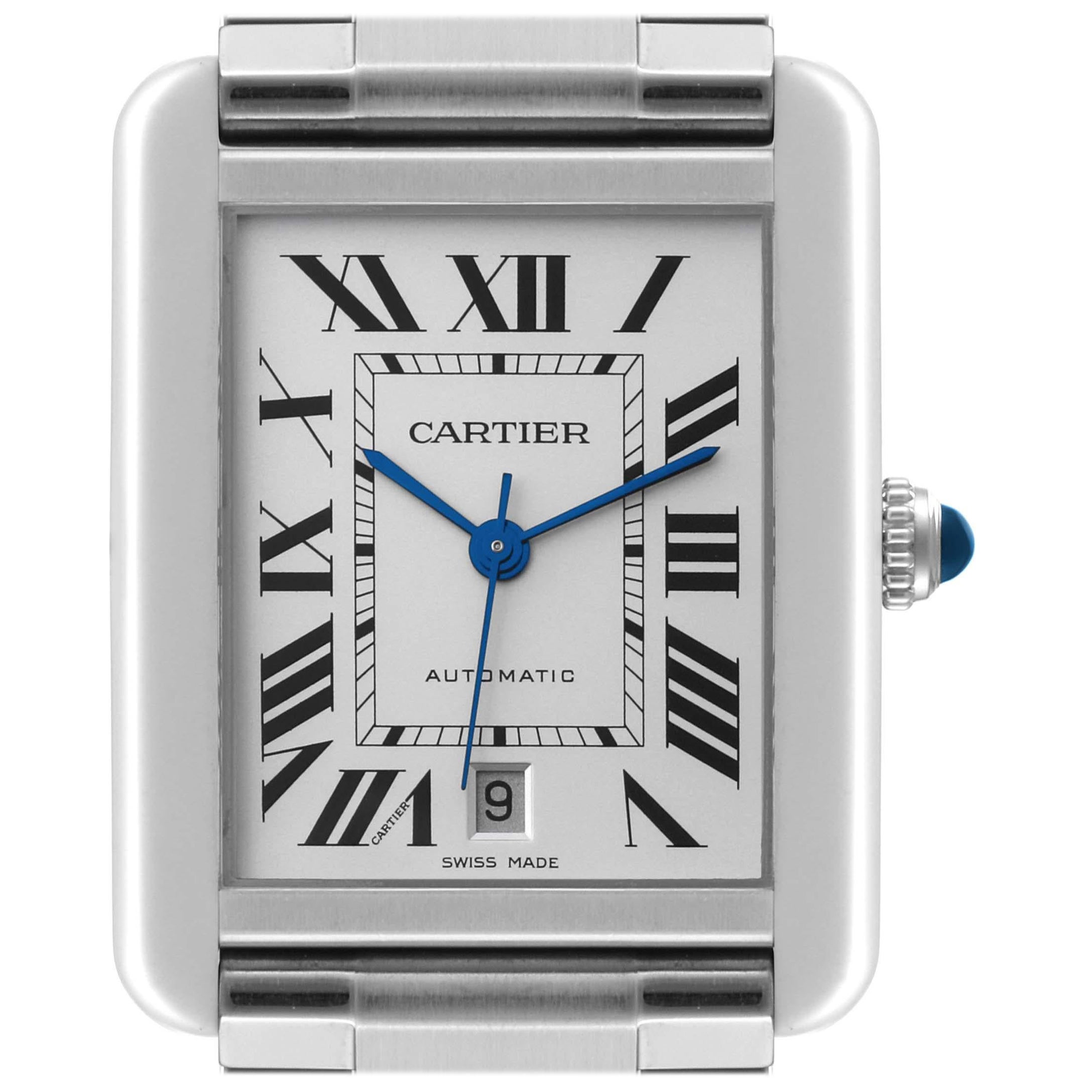 Cartier Tank Solo XL Silver Dial Automatic Steel Mens Watch W5200028