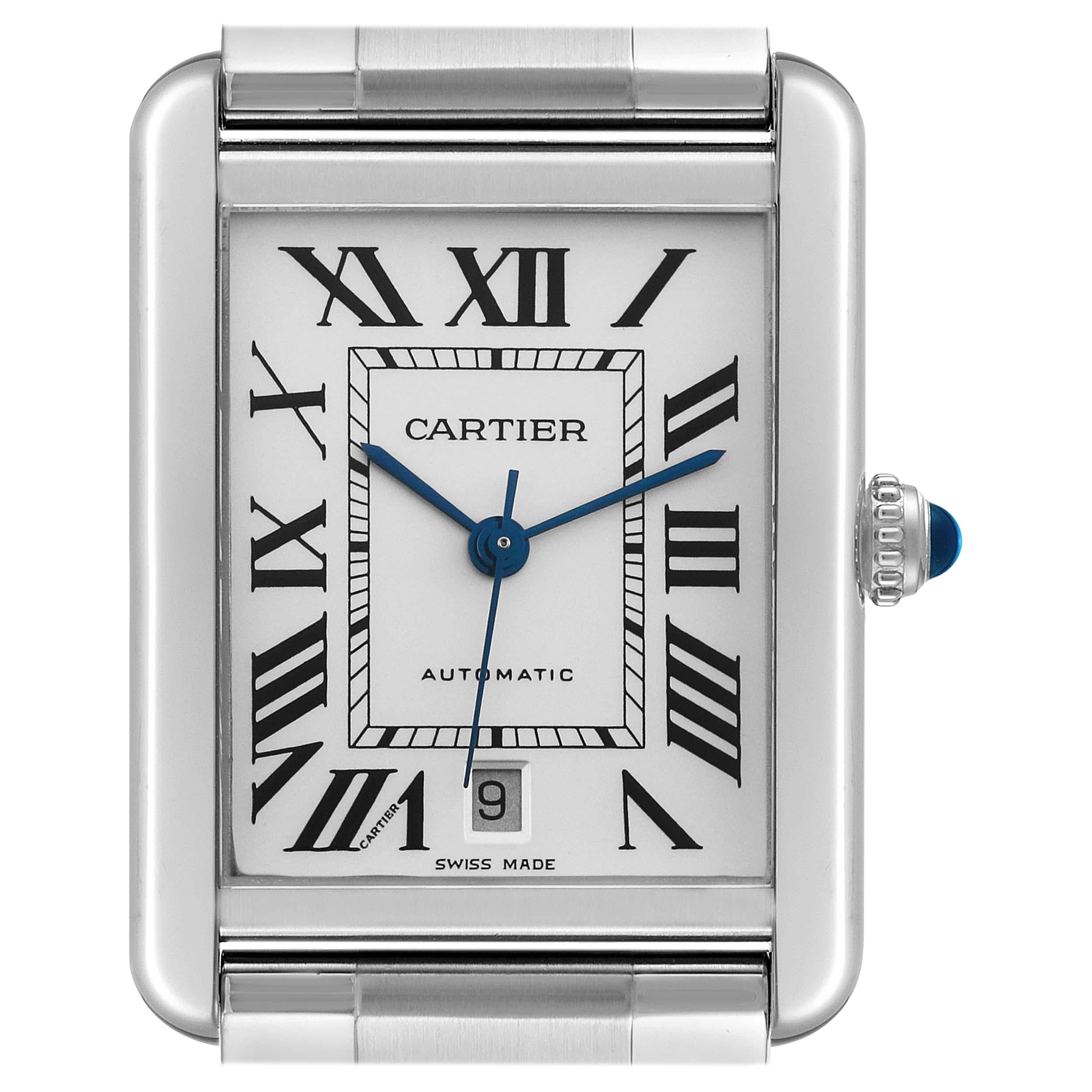 Cartier Tank Solo XL Silver Dial Automatic Steel Mens Watch W5200028 For Sale