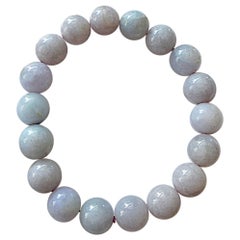 Imperial Lavender Burmese A-Jade Beaded Bracelet (10.5mm Each x 18 beads) 06005