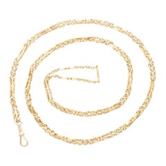 Antike 15k Gelbgold Longuard-Kette, um 1900
