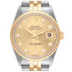 Rolex Datejust Esfera Diamante Acero Oro Amarillo Reloj Caballero 16233 Caja Papeles