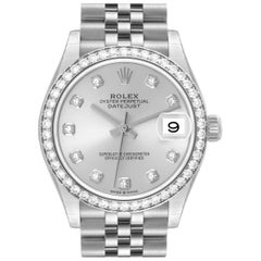 Used Rolex Datejust 31 Steel White Gold Diamond Ladies Watch 278384 Unworn