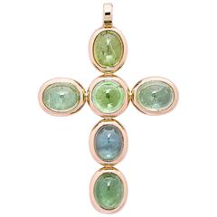 Colleen B. Rosenblat Tourmaline Gold Cross Pendant 11