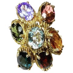 Retro H.STERN Citrine Rubelite Amethyst Peridot Indicolite Garnet Aquamarine Ring 