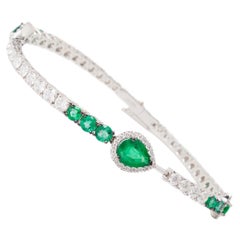Bonebakker white gold emerald and diamond bracelet