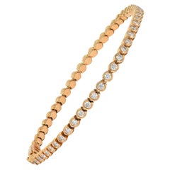 Used Cartier 2.54 CTW Diamond 18 Karat Rose Gold C De Cartier Line Bracelet