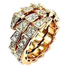 1,64 Karat Bulgari Serpenti Viper Zwei-Kachel-Ring aus 18 Karat Roségold