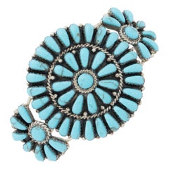 Used Navajo Turquoise Cluster Bracelet