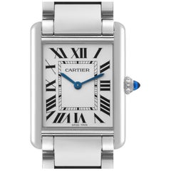 Cartier Tank Must Large Steel Silver Dial Ladies Watch WSTA0052