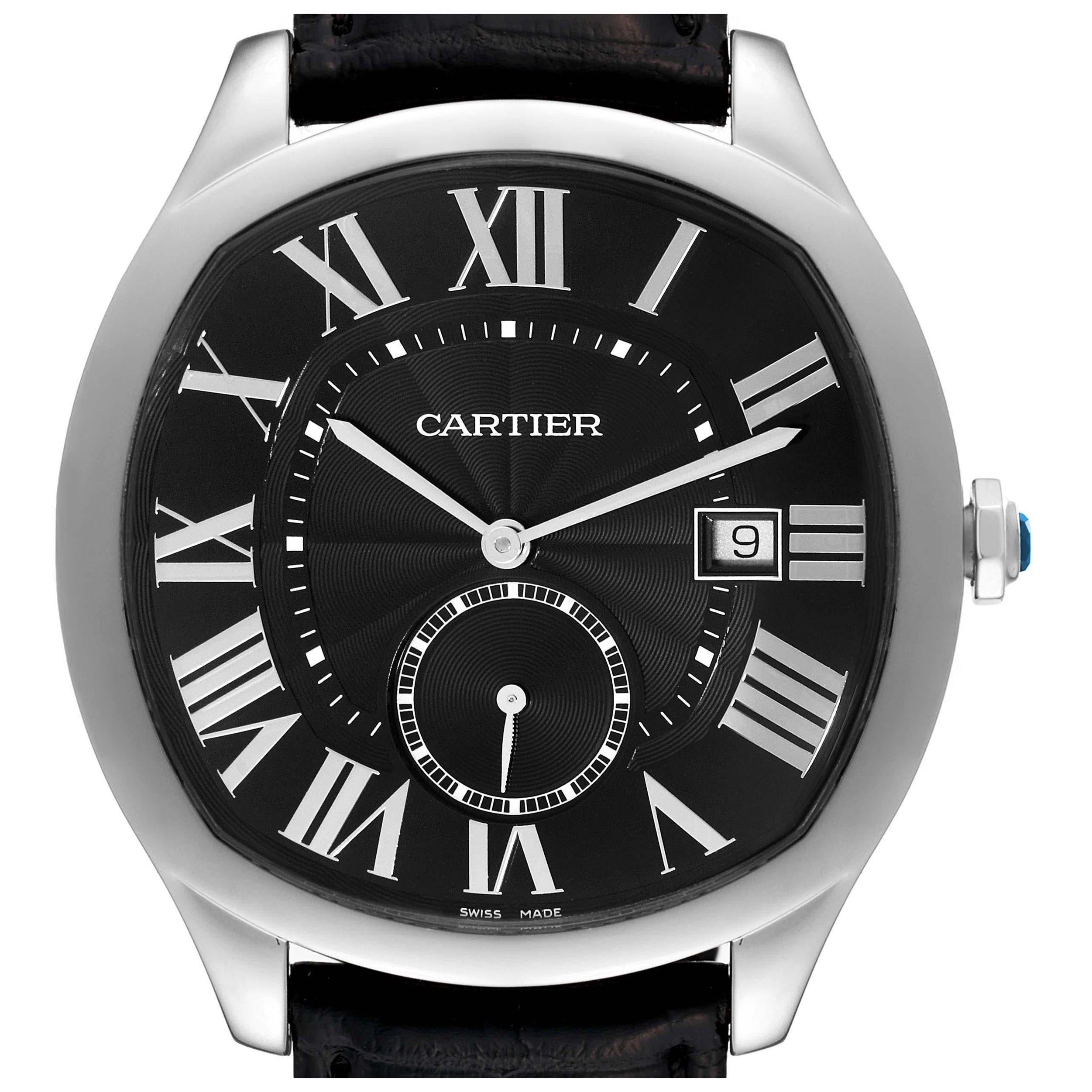 Cartier Montre Drive de Cartier en acier avec cadran noir pour hommes WSNM0009 en vente