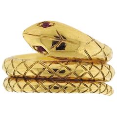 Temple St. Clair Serpent Ruby Gold Snake Ring