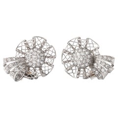 Retro Diamond Ear Clips 1940S